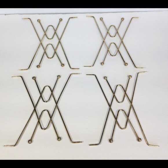 Lot of 4 Metal Mid Century Furniture Decorative Inserts coffee table etc - Picture 2 of 5